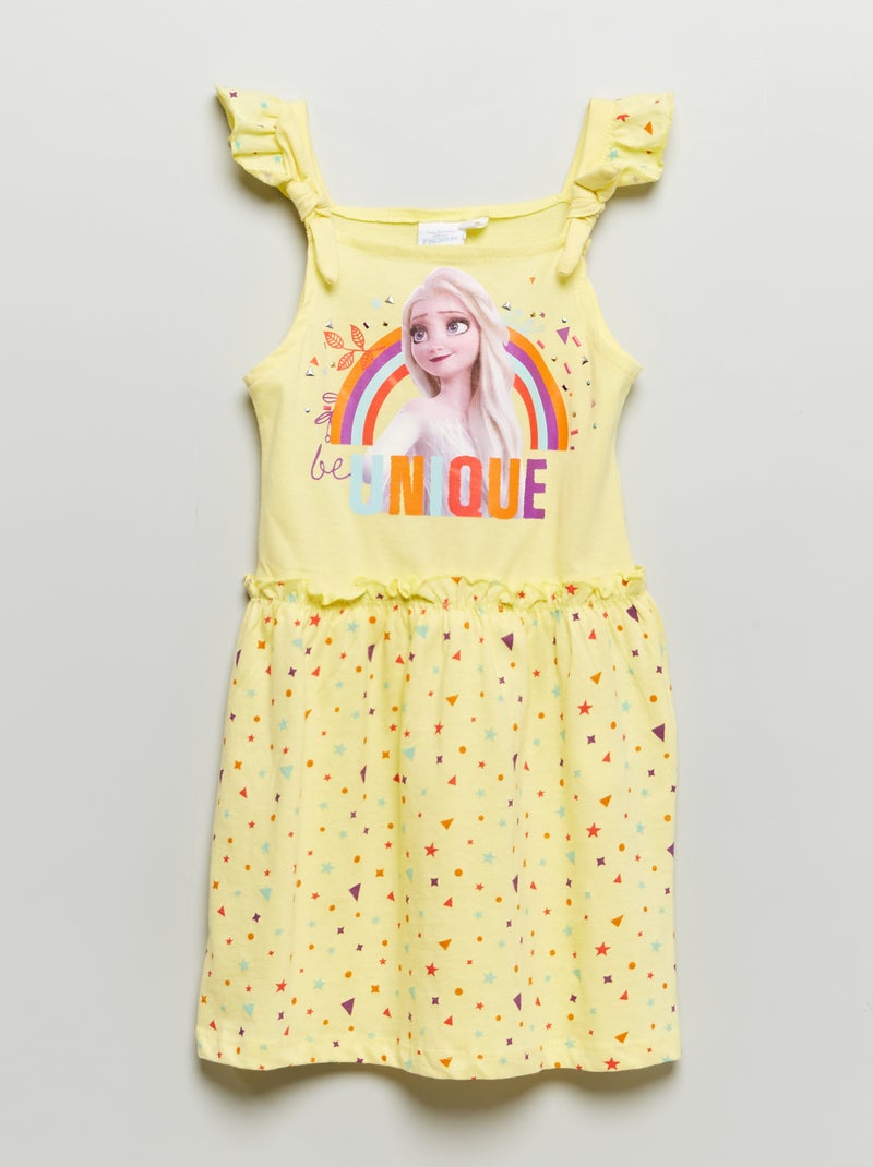 Vestido 'Frozen' em jersey Amarelo - Kiabi