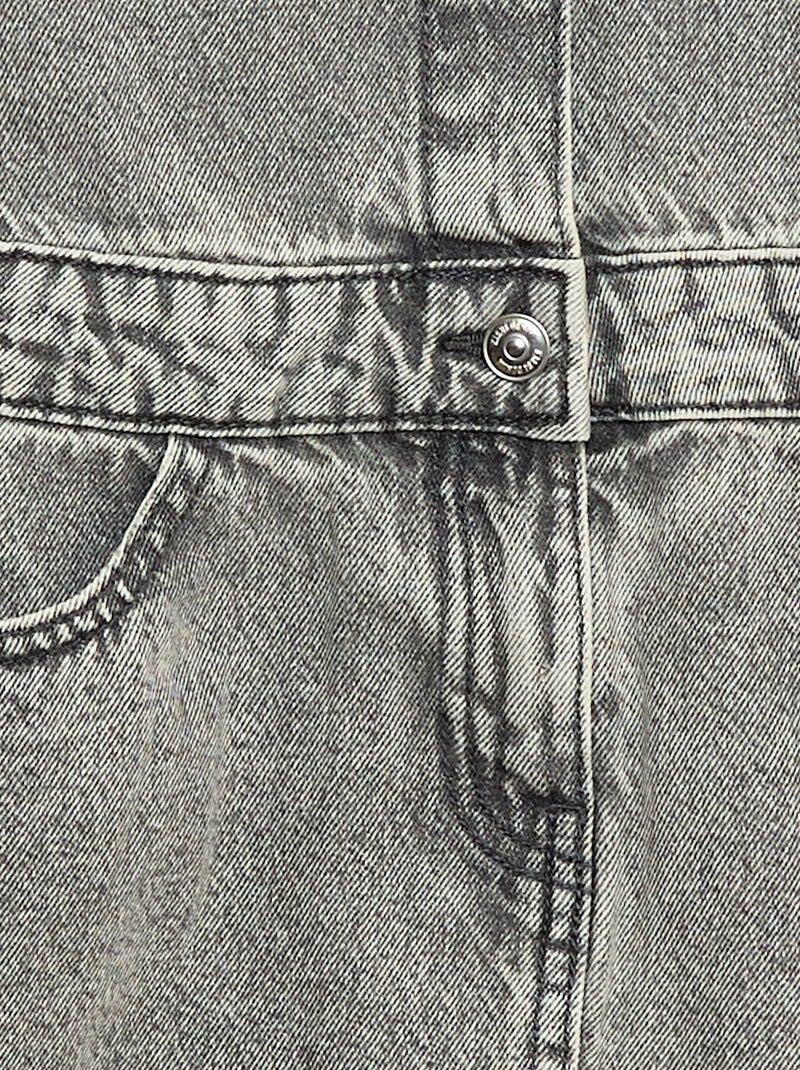 Vestido ganga com gola de camisa Cinza - Kiabi