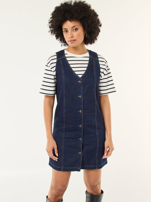 Vestido ganga sem mangas em algodão - Kiabi