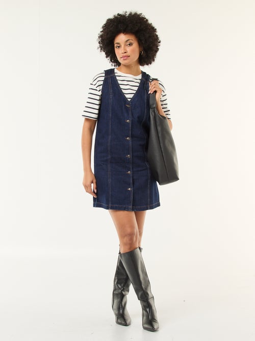 Vestido ganga sem mangas em algodão - Kiabi