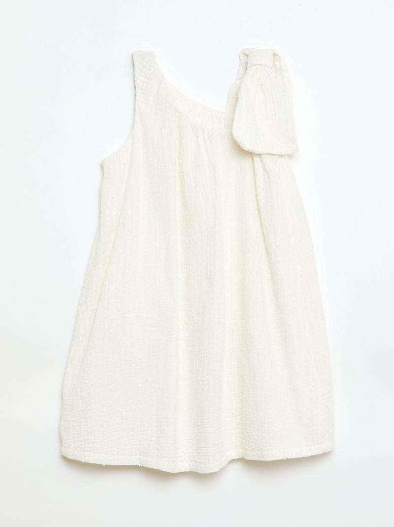 Vestido godê de alças liso Branco - Kiabi