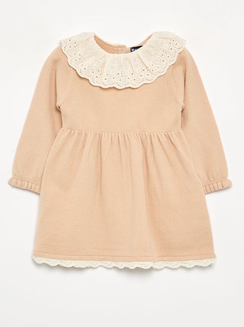 Vestido gola Claudine + collants - Kiabi