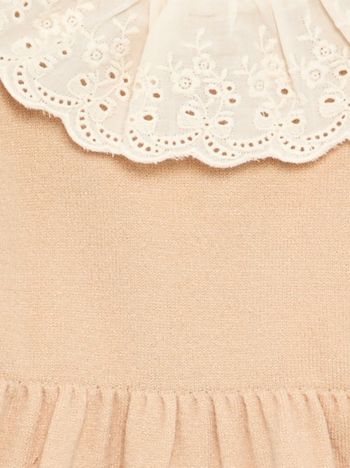 Vestido gola Claudine + collants - Kiabi