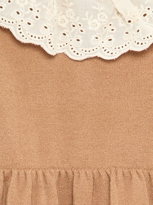 Vestido gola Claudine + collants - Kiabi