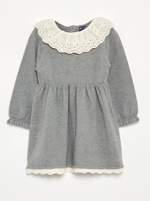 Vestido gola Claudine + collants - Kiabi