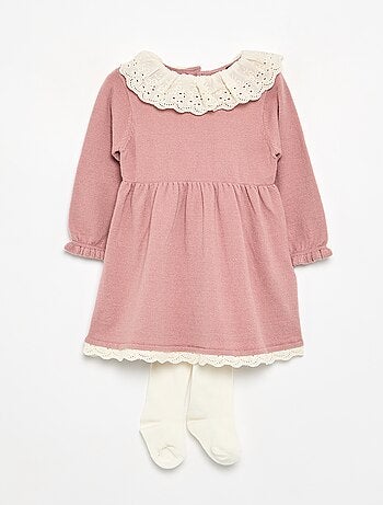Vestido gola Claudine + collants