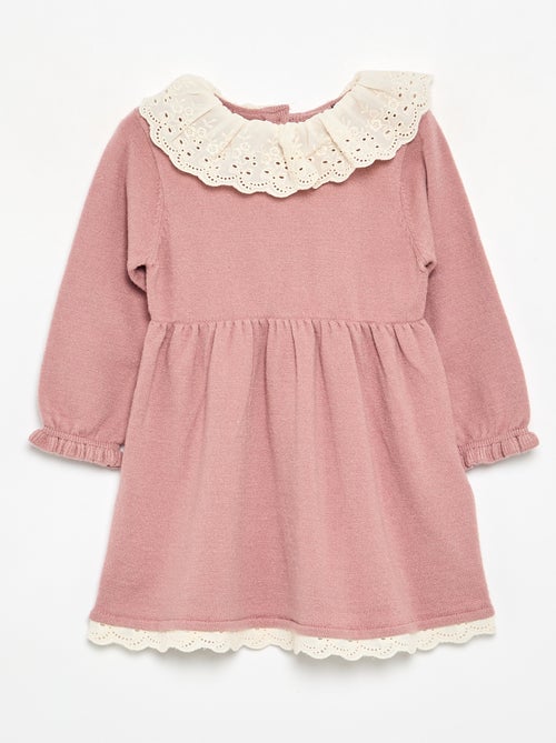 Vestido gola Claudine + collants - Kiabi