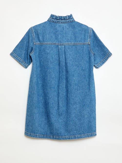Vestido gola mao em ganga - Kiabi
