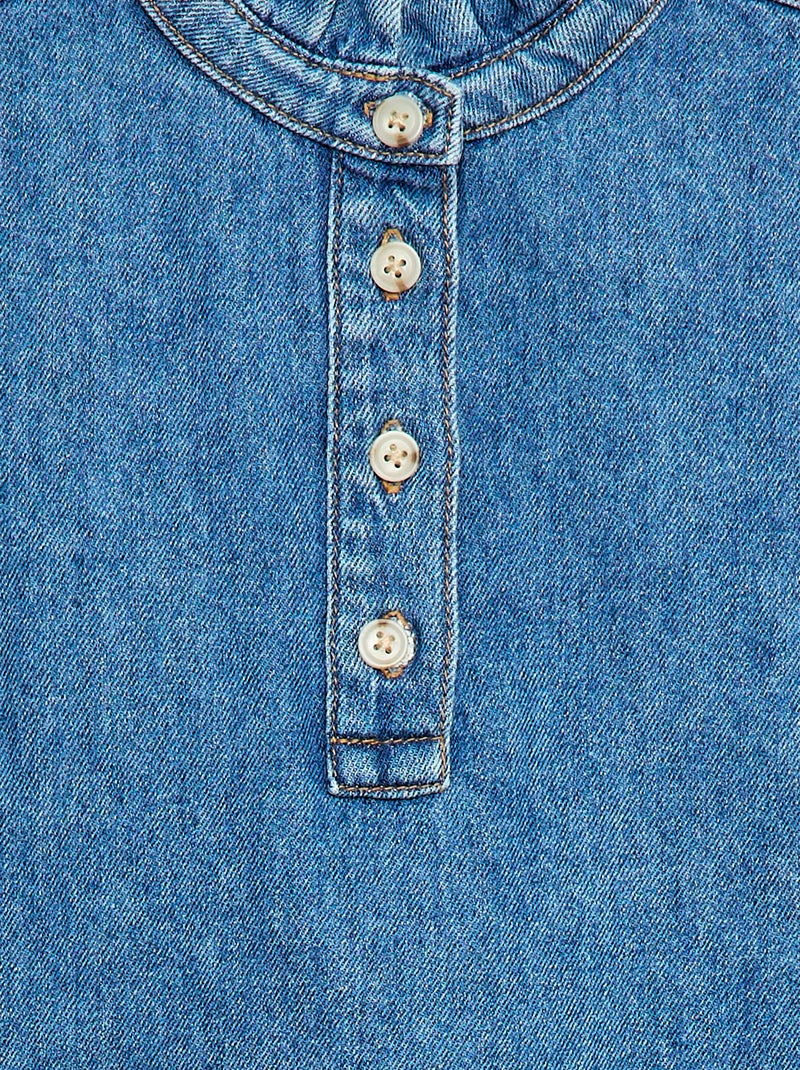 Vestido gola mao em ganga Azul - Kiabi