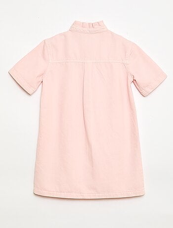 Vestido gola mao em ganga