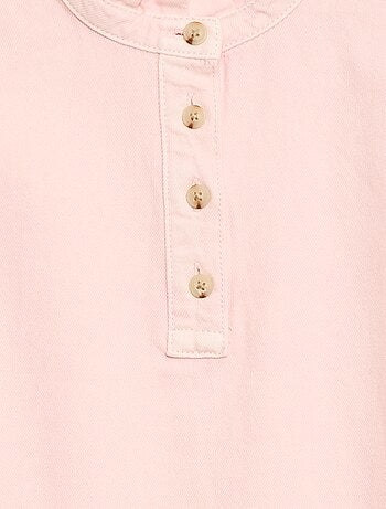 Vestido gola mao em ganga