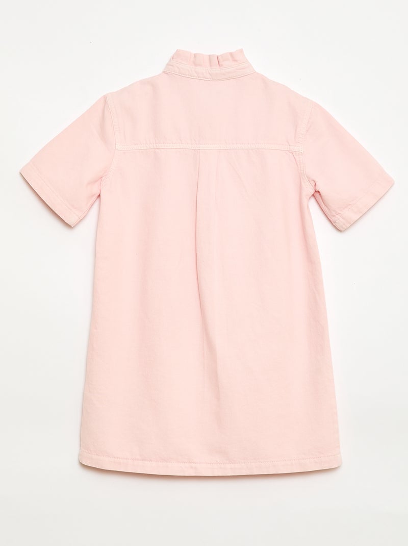 Vestido gola mao em ganga Rosa - Kiabi