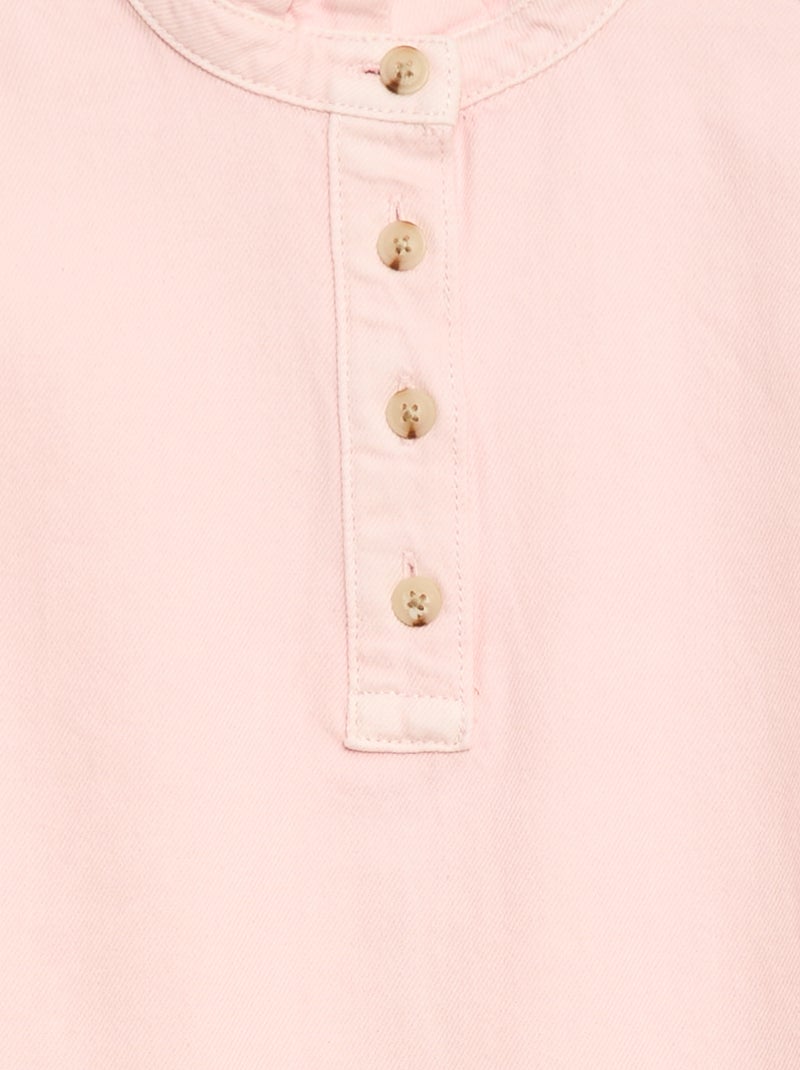 Vestido gola mao em ganga Rosa - Kiabi