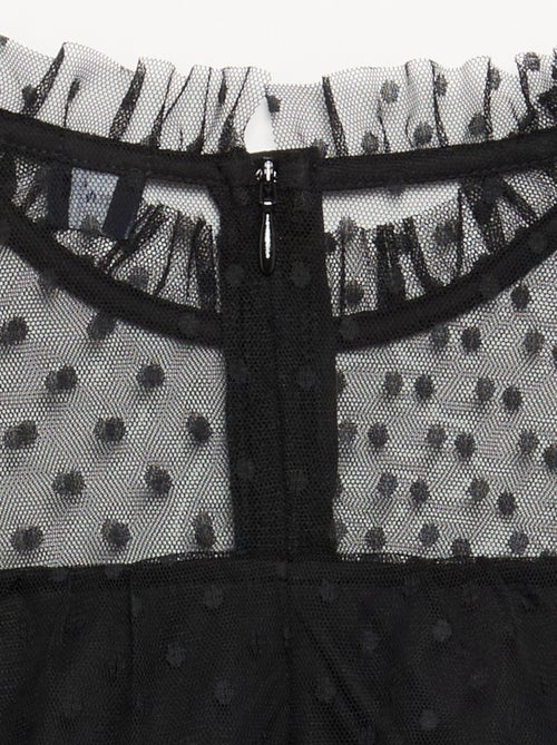 Vestido 'Halloween' de manga comprida em plumetis com gola alta - Kiabi