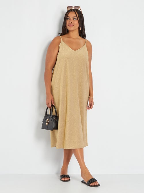 Vestido iridescente com alças - Kiabi