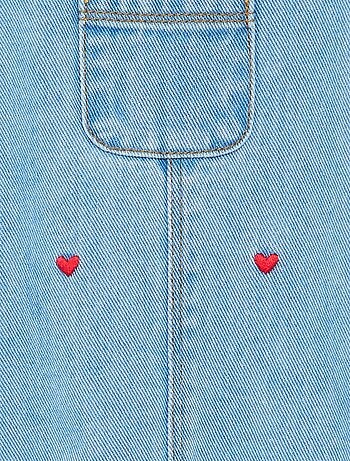 Vestido jardineira com alças com folhos