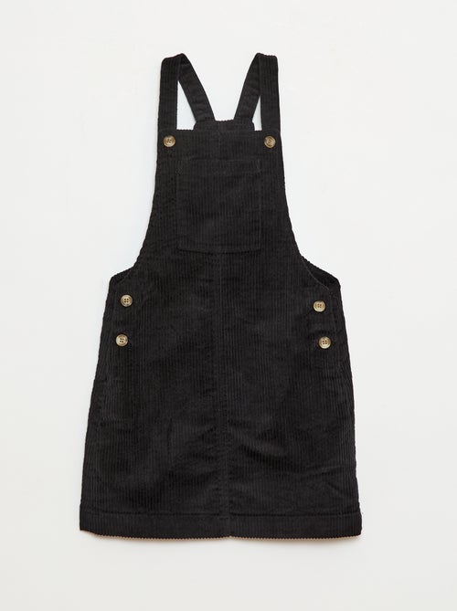 Vestido jardineira com bolso em veludo cotelê - Kiabi