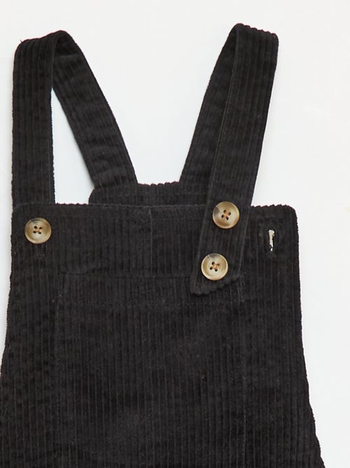 Vestido jardineira com bolso em veludo cotelê - Kiabi