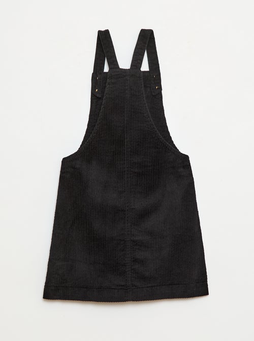 Vestido jardineira com bolso em veludo cotelê - Kiabi