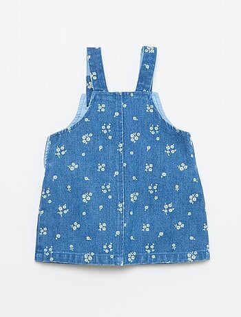 Vestido jardineira com padrão