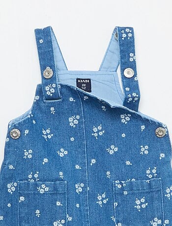 Vestido jardineira com padrão