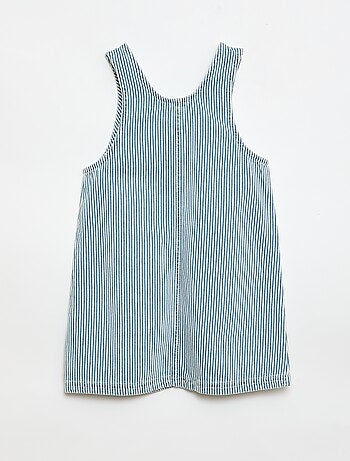 Vestido jardineira curto em ganga