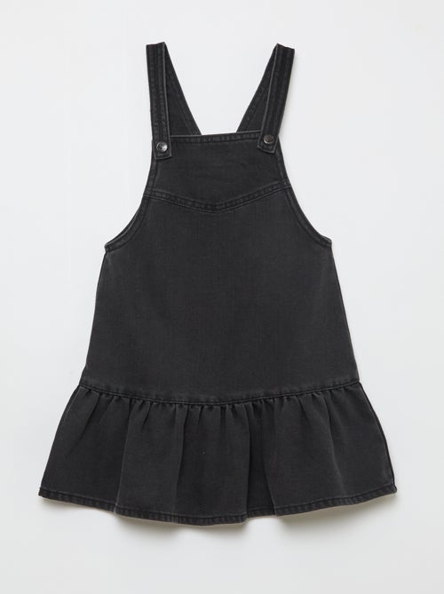 Vestido Jardineira Curto em Ganga - Kiabi