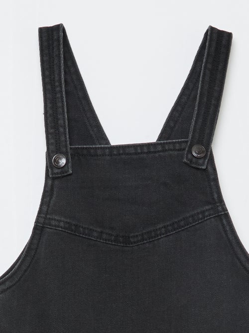 Vestido Jardineira Curto em Ganga - Kiabi