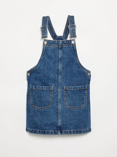 Vestido jardineira de ganga com 2 bolsos chapados - Kiabi Vestido jardineira de ganga com 2 bolsos chapados - Kiabi