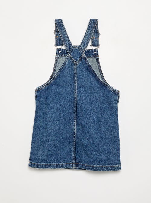 Vestido jardineira de ganga com 2 bolsos chapados - Kiabi Vestido jardineira de ganga com 2 bolsos chapados - Kiabi