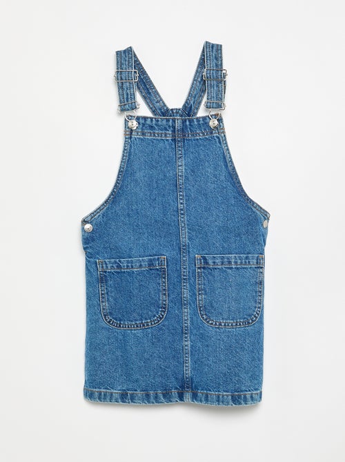 Vestido jardineira de ganga com 2 bolsos chapados - Kiabi