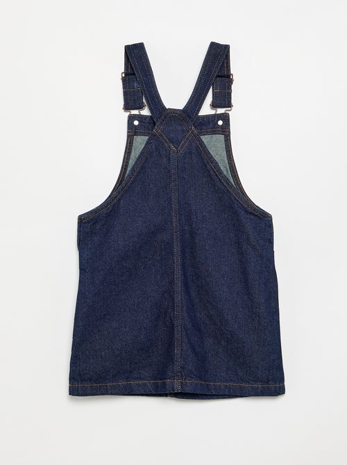 Vestido jardineira de ganga com 2 bolsos chapados - Kiabi