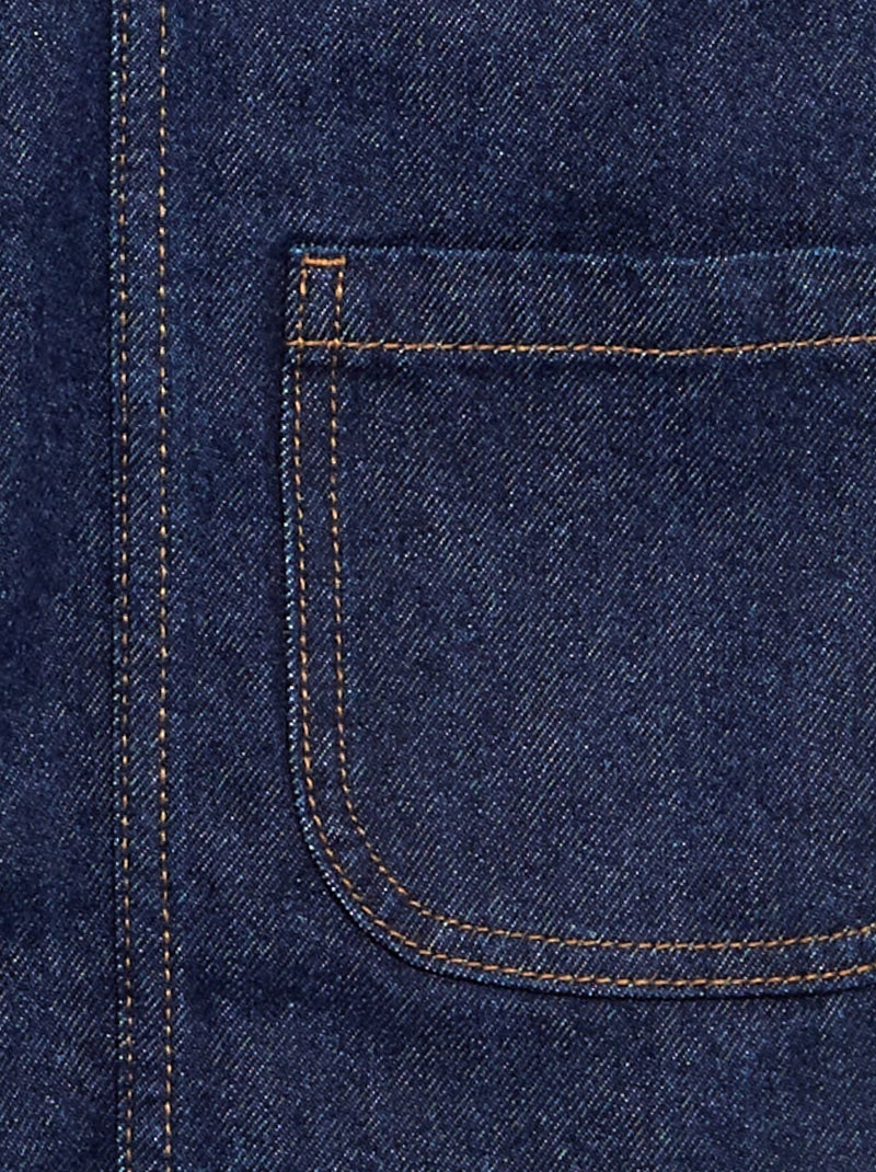 Vestido jardineira de ganga com 2 bolsos chapados Azul - Kiabi