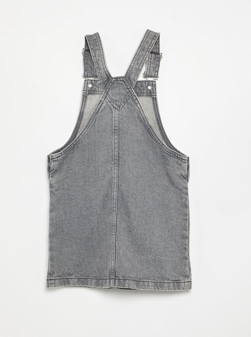 Vestido jardineira de ganga com 2 bolsos chapados - Kiabi