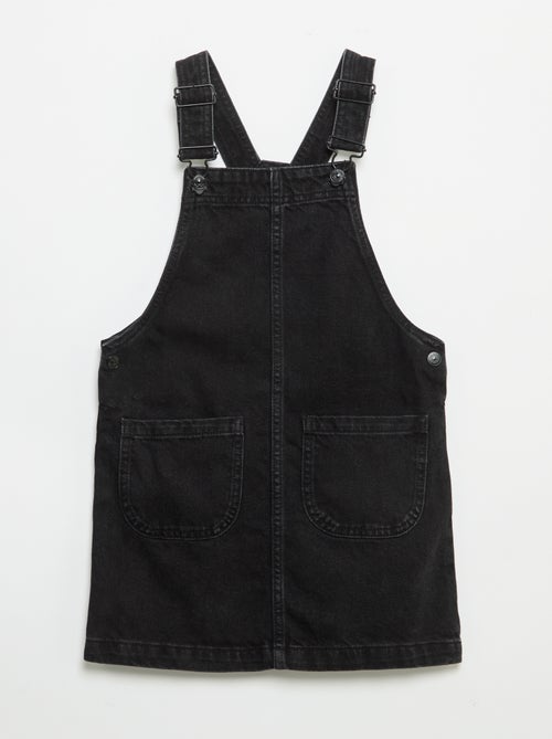 Vestido jardineira de ganga com 2 bolsos chapados - Kiabi
