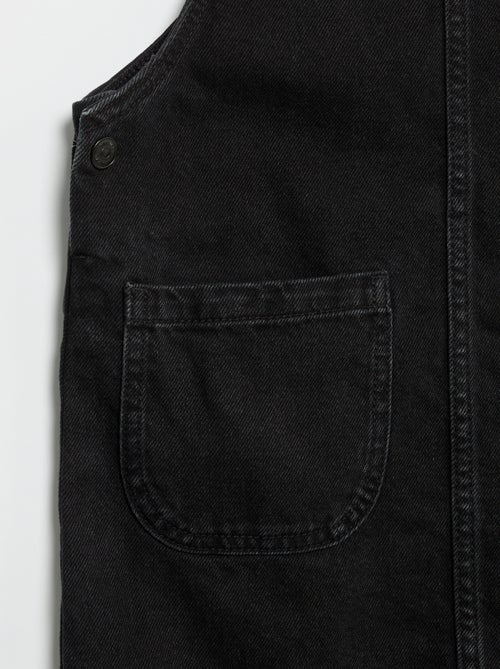 Vestido jardineira de ganga com 2 bolsos chapados - Kiabi