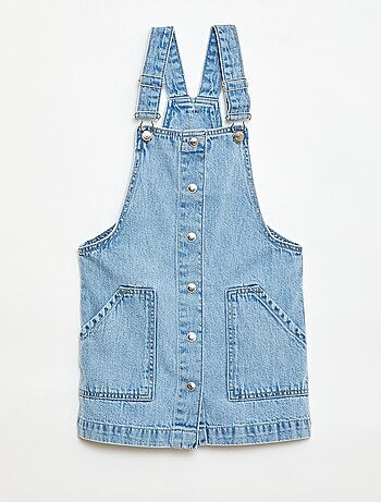 Vestido jardineira em ganga