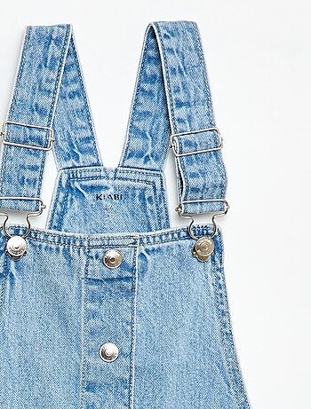 Vestido jardineira em ganga