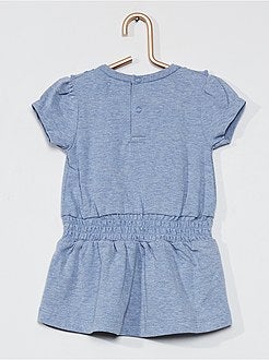 Vestido jersey com folhos - Kiabi