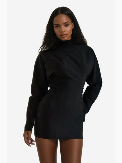 Vestido justo com manga morcego e pregas hiccup - Kiabi Vestido justo com manga morcego e pregas hiccup - Kiabi
