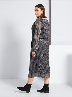Vestido lamé e plissado - Kiabi