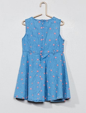 Vestido largo bordado - Kiabi