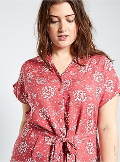 Vestido largo com cinto - Kiabi