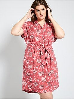 Vestido largo com cinto - Kiabi