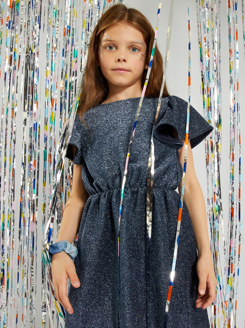 Vestido largo de malha - preto Azul Preto - Kiabi