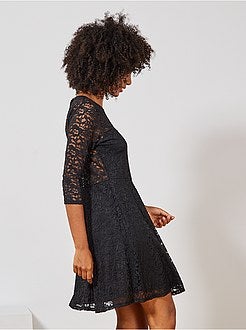 Vestido largo de renda - Kiabi