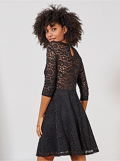 Vestido largo de renda - Kiabi