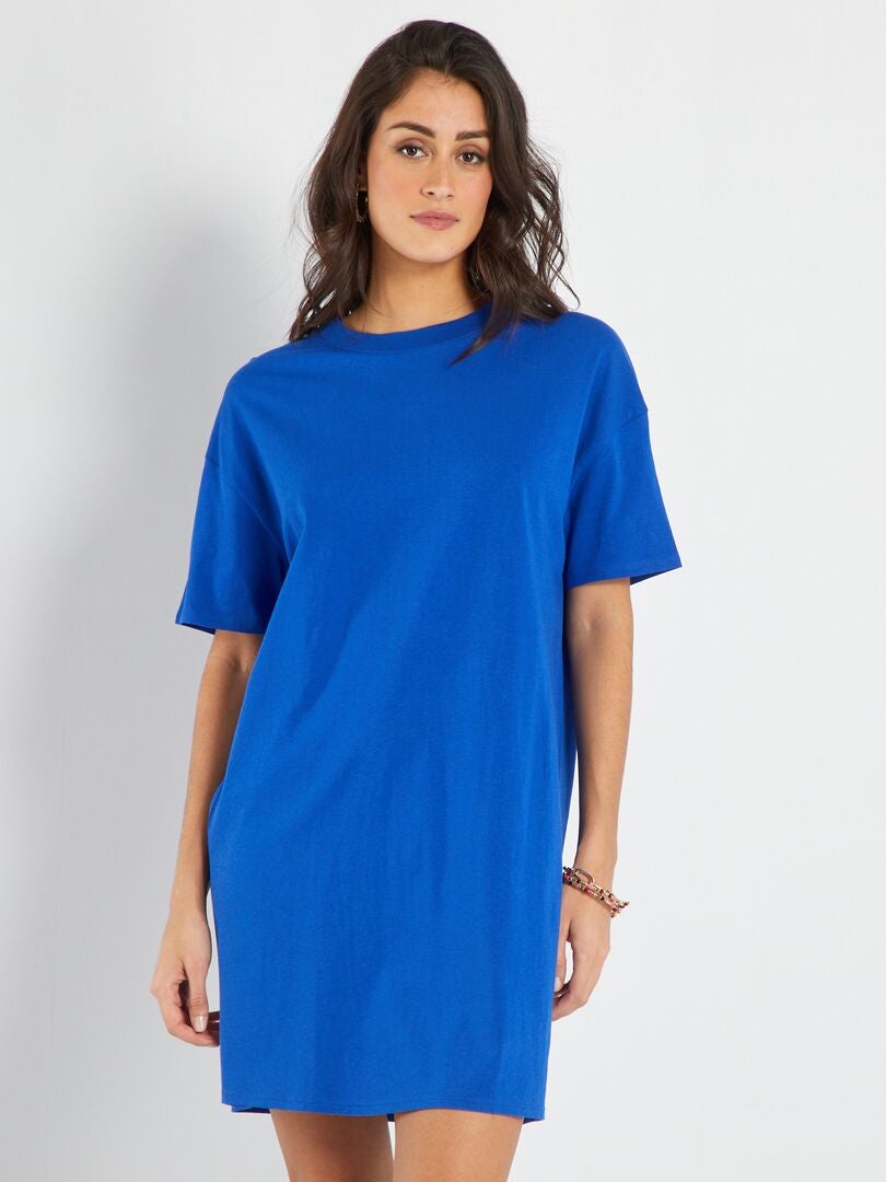 Vestido largo tipo t-shirt Azul - Kiabi