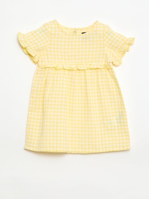 Vestido leve com mangas curtas com folhos - Kiabi Vestido leve com mangas curtas com folhos - Kiabi