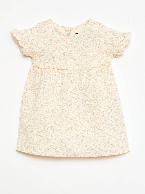Vestido leve com mangas curtas com folhos - Kiabi
